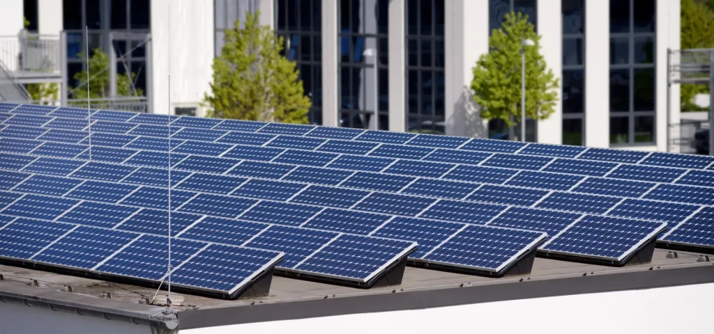 Commercial Solar Panels on Building